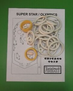 1975 Chicago Coin Super Star / Olympics Pinball Machine Rubber Ring Kit