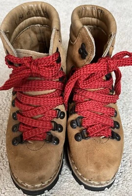 Thom McAn Boots Mens Size 5 Italy Vibram Hiking Mountaineering Leather Red Laces - Image 1 of 4