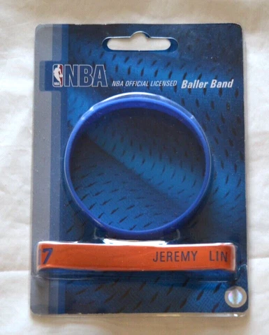 BRAND NEW Jeremy Lin New York Knicks NBA Baller Band Rubber Bracelet - 2 Pack Cover