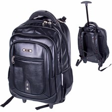 Zaino Trolley Viaggio Lavoro Borsa Valigia Bagaglio a Mano in Eco Pelle Porta PC