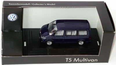 VW T5 7H MULTIVAN TDI BUS FACELIFT 2010 NIGHT BLUE 1:87 WIKING (DEALER MODEL) - image 1 of 4