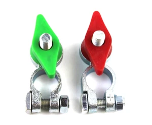 2 Cosses Robinets de batterie papillon rouge positive(+) et verte négative(-) - Imagen 1 de 4