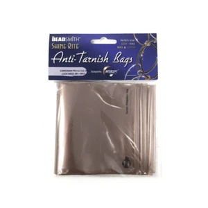 Anti-Tarnish Bags for Silver Jewellery Beadsmith Zip Lock Medium 4"x4" - Picture 1 of 2