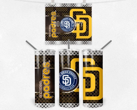 20oz San Diego Padres Baseball MLB tumbler with box lid and straw Cover