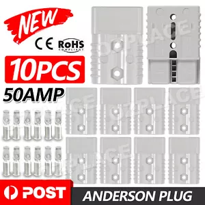 10x Anderson Style Plug Connectors 50 AMP 6AWG 12-24V DC Power Tool - Picture 1 of 8