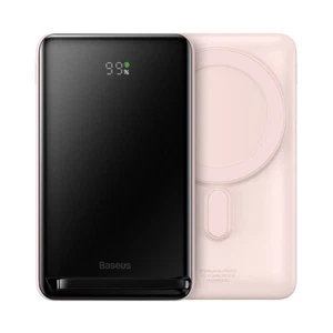 Baseus Magnetic Bracket Wireless Fast Charge Power Bank 10000mAh 20W - Pink - Picture 1 of 7