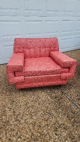 MCM Vintage Retro Kroehler Style Pink Salmon Lounge Club Chair Frieze Buyer$ship Cover