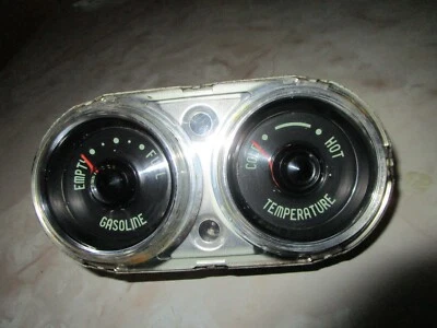 Dash Gasoline & Temp. Gauge Cluster 1956 Plymouth Savoy Plaza Belvedere 6 & 8  - Image 1 of 4