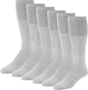 3-12 Pairs Mens Athletic Sports Solid Mid Calf Cotton Long Tube Socks Size 9-15