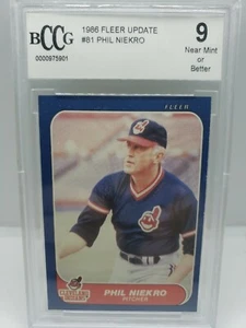 Phil Niekro Cleveland Indians 1986 Fleer Update Set Card U-81 Beckett 9 NM - Picture 1 of 4