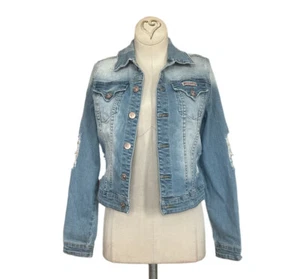 Hudson Kids Blue Denim Distressed Jean Jacket - Picture 1 of 5