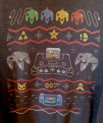 De colección Nintendo N64 Gameboy Sudadera Gráfica Avanzada Hombres S Gris Controlador 007  Foto 1 de 4