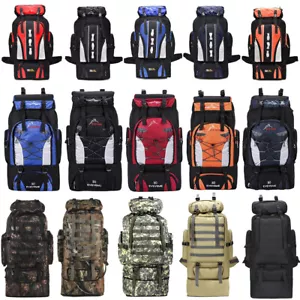 80L/100L Outdoor Hiking Military Tactical Backpack Rucksack Camping Trekking Bag - Picture 1 of 73