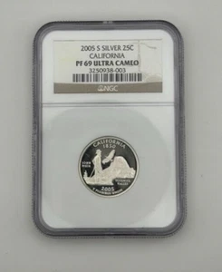 2005-S California State Quarter 90% Silver Proof NGC PF 69 Ultra Cameo - Picture 1 of 4