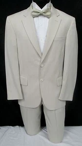 Boys Size Tan Summer Destination Wedding Suit Jacket & Pants Ringbearer Cruise   - Picture 1 of 2