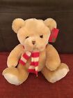 New Keel Supersoft Bear With Scarf Honey Brown Large Plush Soft Toy 12" 30cm