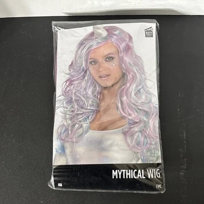 Peluca Criatura Mítica Rosa Azul Púrpura Halloween Mascarada Disfraz Vestir NUEVO Foto 1 de 3