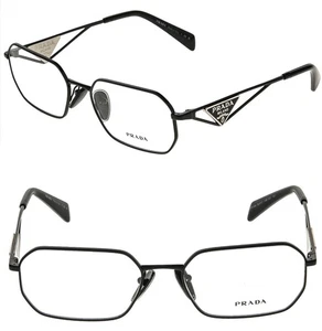 PRADA TAMPO PRA53V Black Triangle Logo Metal Eyeglasses Optical Frame A53 54 mm - Picture 1 of 9