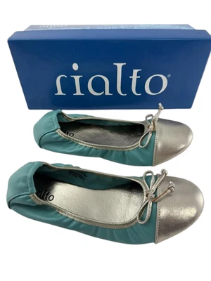 Rialto новый ретро Sunnyside бирюзовый балерина бант женщин 7 балетки туфли - Изображение 1 из 4