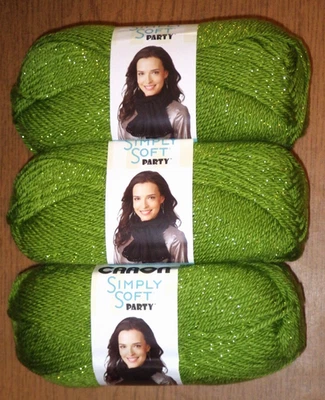 Lote de 3 madejas, Caron Simply Soft Party, 3 oz, 164 yardas, Spring Sparkle Foto 1 de 3