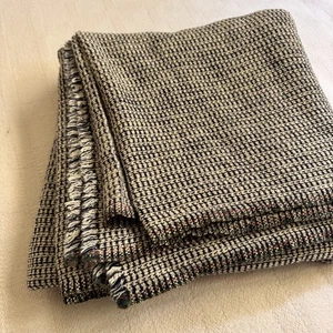 Luxury Cotton Blue Tweed Blanket 56x90 Twin Soft Weave Lightweight Breathable - Picture 1 of 7