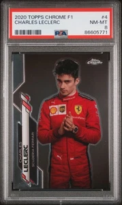 2020 Topps Chrome Formula 1 F1 #4 Charles Leclerc Rookie RC Portrait PSA 8 - Picture 1 of 2