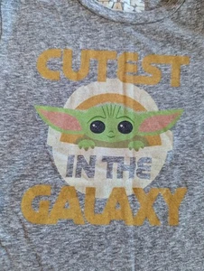 Star Wars Baby Yoda Gray T-Shirt 5T Cutest In The Galaxy - Picture 1 of 7