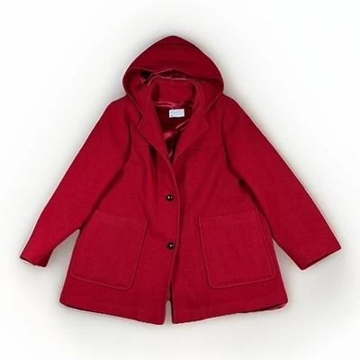 Chaqueta Abrigo Pendleton Vintage 100% Lana Capucha Roja Para Mujer Talla XL Hecha en EE. UU. Foto 1 de 4