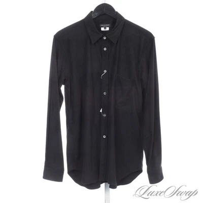 NWT Comme Des Garcons Made In Japan Black Suede Velour Effect Microfiber Shirt M - Image 1 of 4
