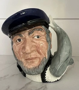 Royal Doulton Capt Ahab Moby Dick Character Toby Jug D6500 1958 Small Chip - Imagen 1 de 8
