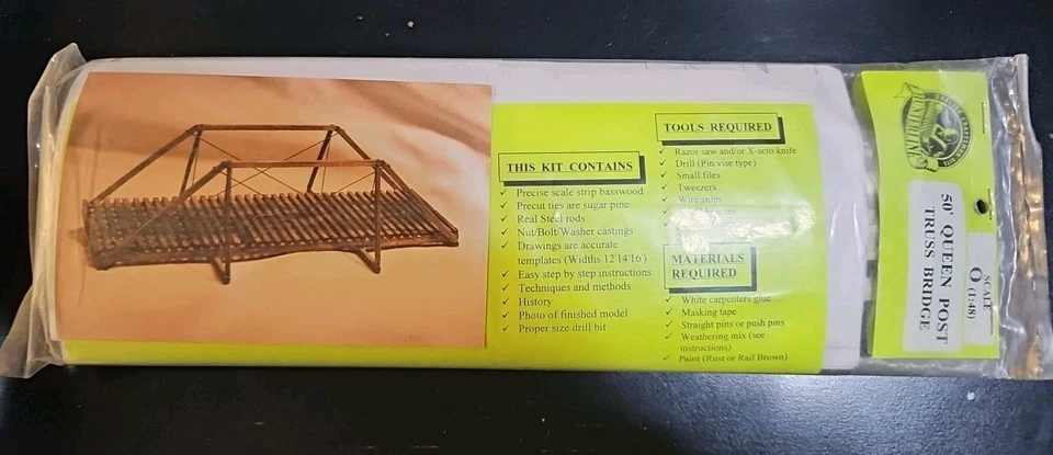 Hunterline O Scale 50' Queen Post Truss Bridge Kit - NOS - Image 1 of 4