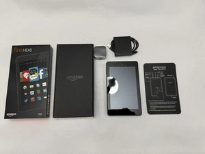 Amazon Tablet Fire HD 6 4TH GEN 8GB BLACK with box and original charger - Picture 1 of 2