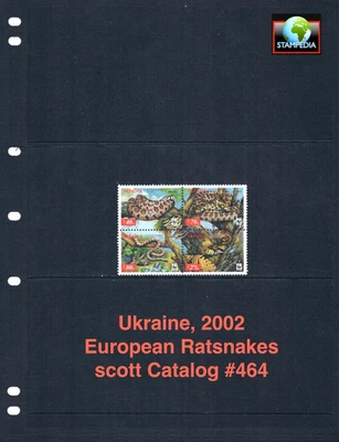 Valor Scott de $2,50 - 2002 UCRANIA Serpientes Ratas Serpientes Europeas CV MNH NH UMM Foto 1 de 4