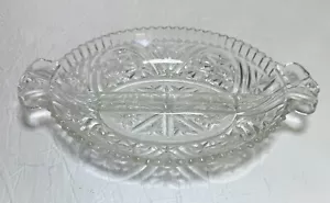 Vintage Anchor Hocking Divided Clear Sawtooth Edge Serving Dish - Picture 1 of 3
