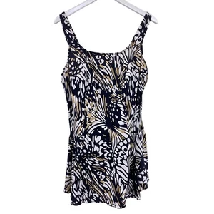 Vintage Maxine Damen Badekleid Gr. 24W schwarz gold wattiert Cruise Übergröße - Bild 1 von 11