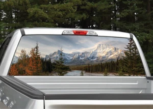 Mountain Scenery #6 River and Trees Rear Window Decal Graphic for Truck SUV - Bild 1 von 5