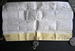 Pope Innocent XII Bull on Parchment with Lead Seal Dated 1698 - Picture 1 of 14