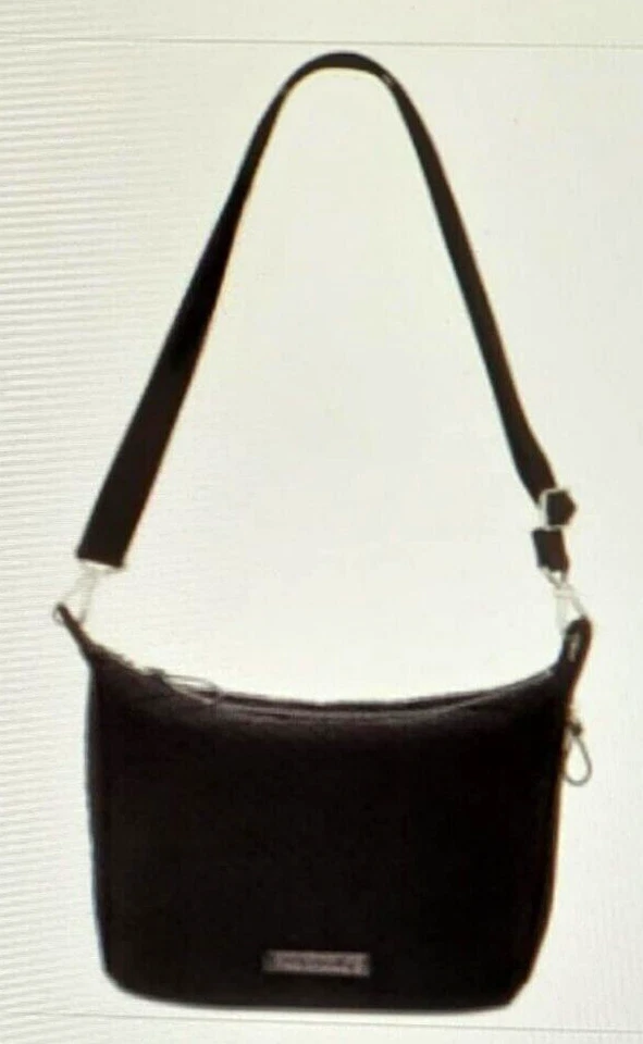 Bolsa tiracolo Vera Bradley Carson Mini Hobo feminina, preta nova com etiquetas - Imagem 1 de 1