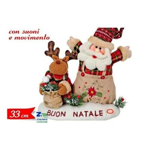 DECORAZIONE NATALIZIA BABBO NATALE CON RENNA CM 33 CON MUSICA E MOVIMENTO - Foto 1 di 1
