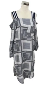 GINGER SMART AKIN Cold Shoulder Navy Patch Dress. Size 8. GUC - Picture 1 of 10