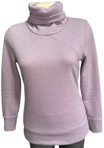 APANA Women's Sweater Sweatshirt Purple Fleece Turtleneck Pullover Top Size S - Picture 1 of 14