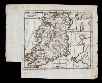 c1695 Mapa Nicolas Sanson Irlanda Dublín Munster Ulster Galway Kilkenny Limerick Foto 1 de 2
