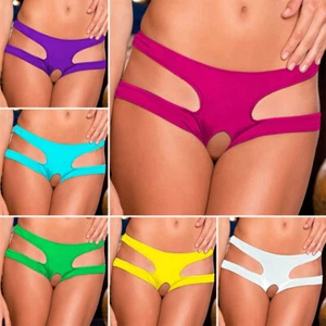 Womens Sexy Crotchless Underwear Open Crotch Lingerie Hollow Out Panties Briefs - Picture 1 of 20