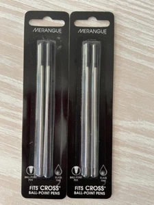 NEW CROSS BY MERANGUE BALL-POINT PEN FINE Point Refill BLACK INK 4 Pack SEALED - Picture 1 of 1