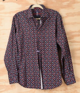 Luciano Visconti AOP Sugar Skull L/S Button Down Stretch Shirt Mens Large - Picture 1 of 10