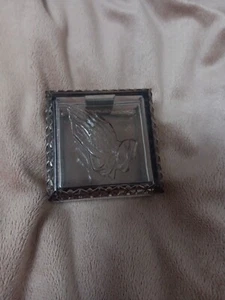 Tiny Acrylic Hinged  PRAYING HANDS Prayer/Trinket Box 2" X 2"  RARE - Picture 1 of 6