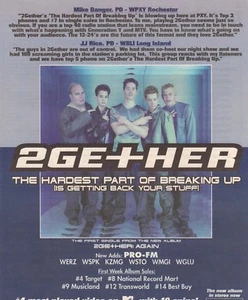 Anuncio promocional de radio música impreso vintage 2GE+HER juntos parte más difícil de romper - Imagen 1 de 2