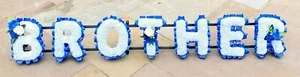 BROTHER FUNERAL TRIBUTE FRAME FLOWERS - ARTIFICIAL SILK - ANY COLOURS - Picture 1 of 10