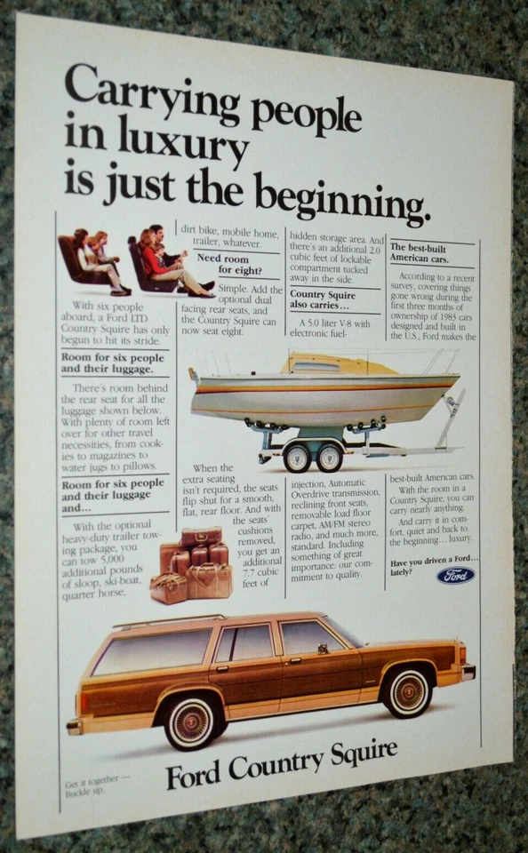 1984 FORD COUNTRY SQUIRE WAGON 5.0 ORIGINAL ADVERTISEMENT AD PRINT-84★★ - Image 1 of 1