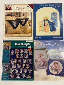 Lot of 4 Angel Cross Stitch Chart Book/Leaflet Patterns - Starlight, Guardian - Picture 1 of 9